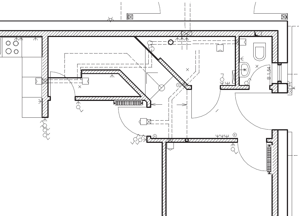 Distribuzione dell’aria in un edificio a surplus di energia. Piano superiore (figura sopra) e piano terra (sotto) (fonte: Benjamin Wimmer, Architekt Nürnberg)