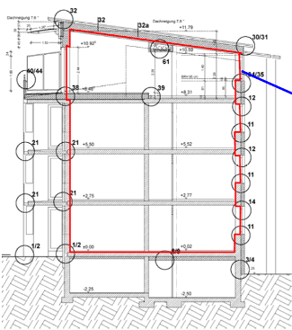 Continuous airtight level in a building (source: Schulze Darup)